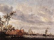 Salomon van Ruysdael, River Scene with Farmstead